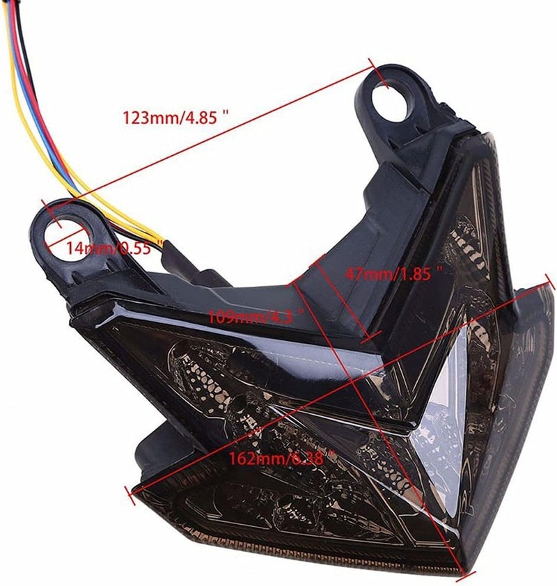 TEBOCR Motorcycle Tail Light Integrated Running Brake Stop Light Turn Signals Lamp Black with License Plate Bracket for Har-ley Hon-da Ya-maha Su-zuki Ka-wasaki - Image 3